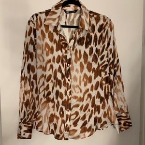 Animal Print Button-Down